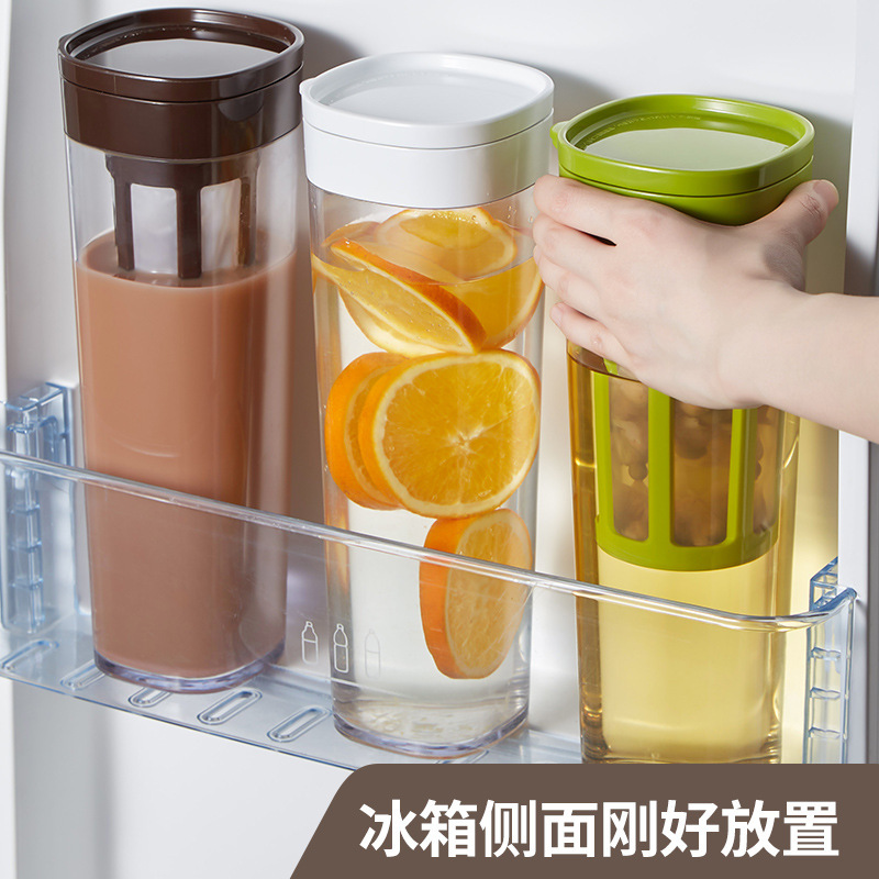 冷水壶冰箱果汁冷藏水壶耐高温大容量密封旋转出水带过滤网凉水壶