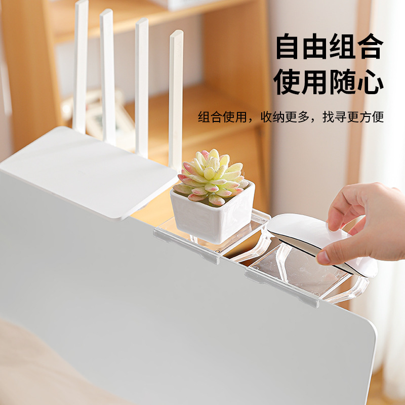 创意显示屏顶部置物架免打孔简约透明电视机顶部路由器可调节支架