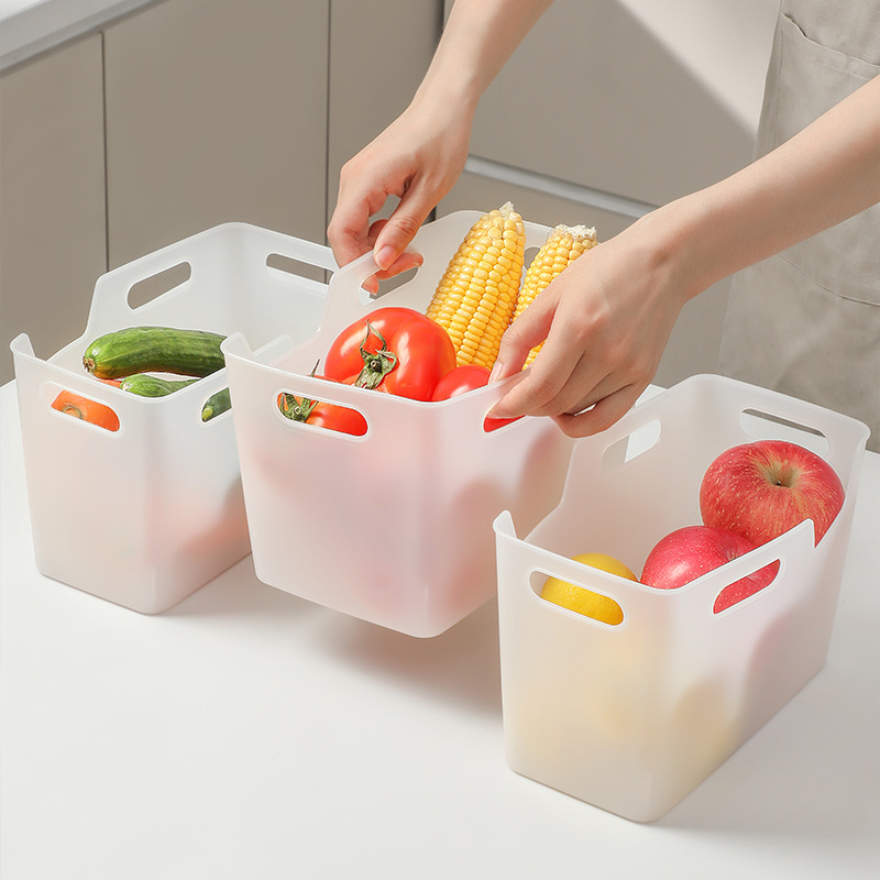 大号软质可手提推拉冰箱收纳盒橱柜果蔬收纳篮冰箱食品分类保鲜盒