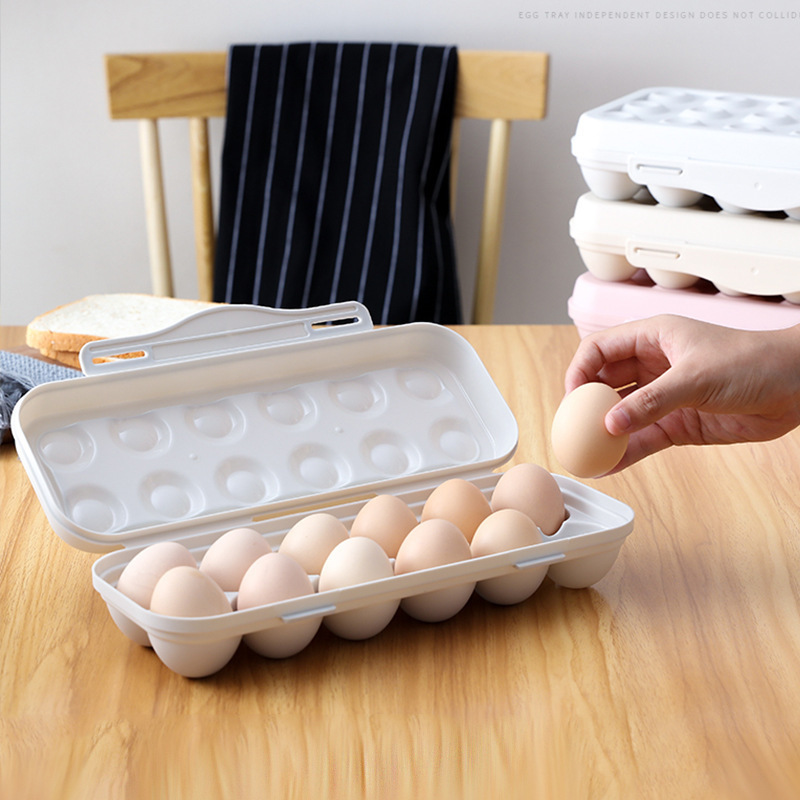 防碰撞防破损鸡蛋保鲜收纳盒带盖卡扣式可叠加多格鸡蛋盒蛋托跨境