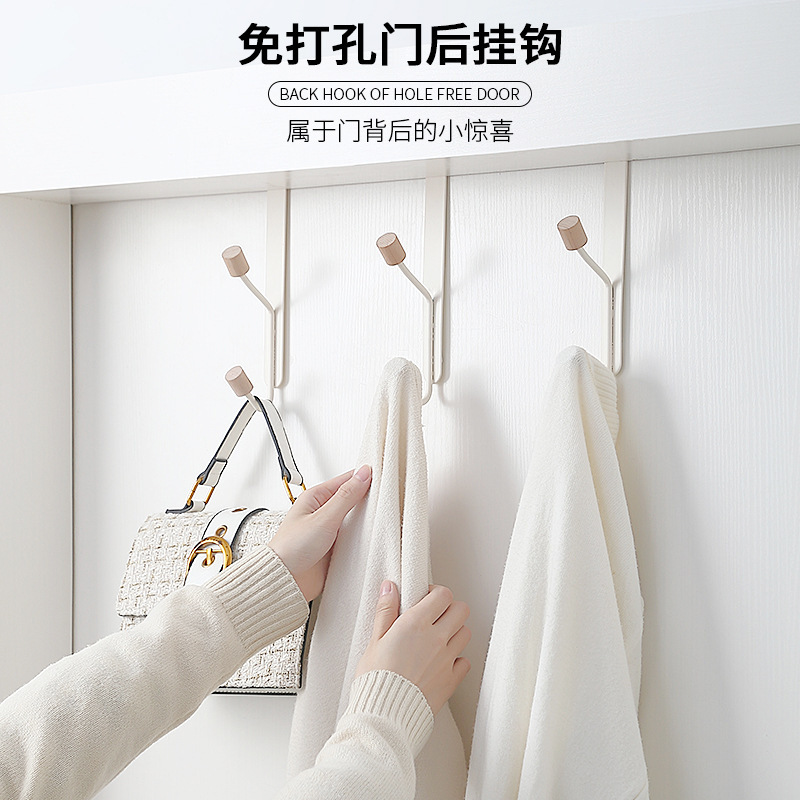 创意铁艺门后挂钩 免打孔门后挂衣架橱柜包包挂钩衣帽架厂家直销