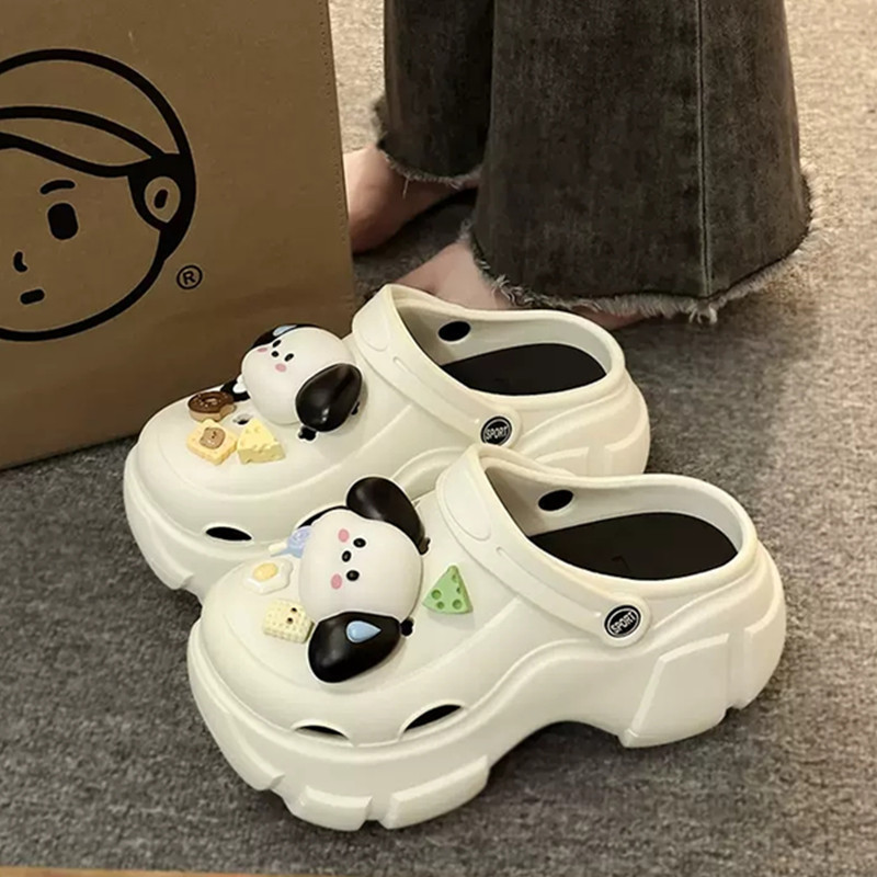 厚底洞洞鞋女款夏季外穿新款增高防滑踩屎感沙滩鞋包头凉拖鞋