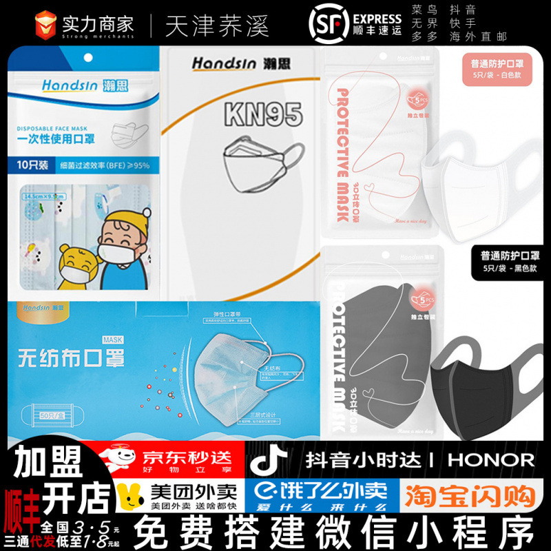 瀚思一次性用品便携出差灭菌口罩儿童口罩KN95口罩无纺布口罩